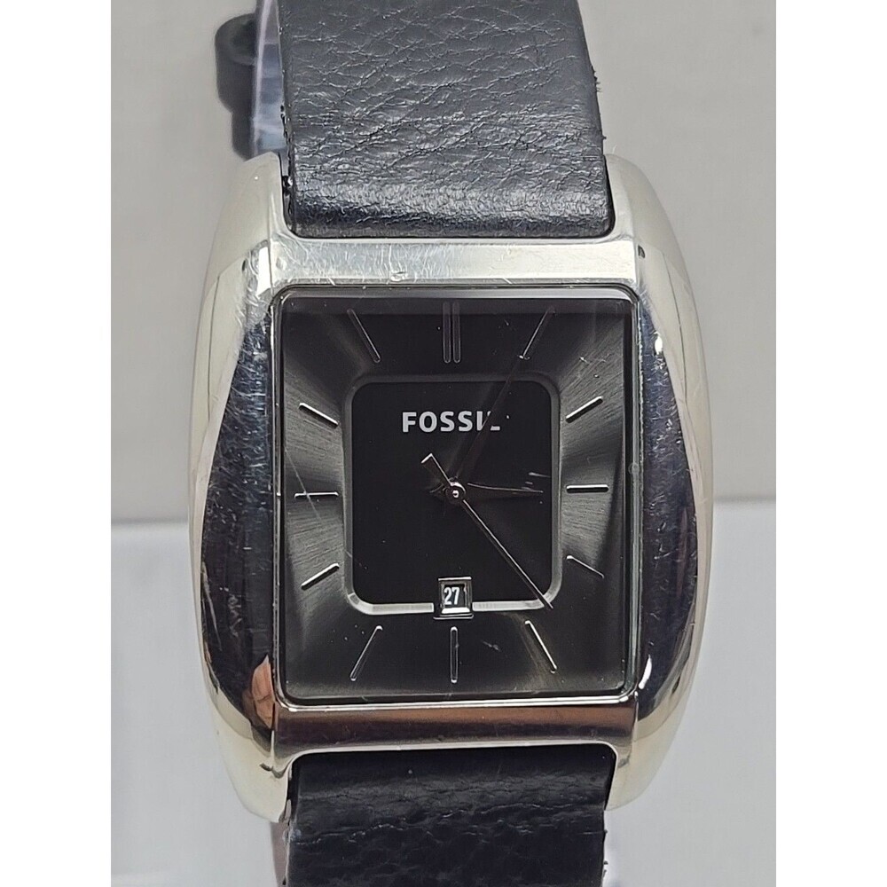 Fossil Arkitekt FS4510 Mens Tonneau Leather Date Watch New Battery 5ATM 50M - Picture 4 of 12